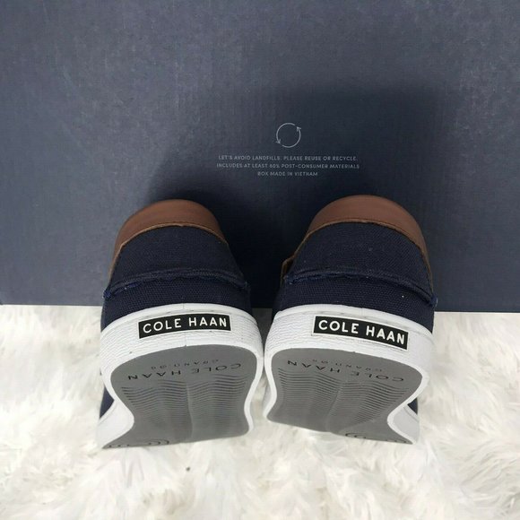 COLE HAAN Blue & Chestnut Nantucket Loafers -10.5M - Picture 11 of 12